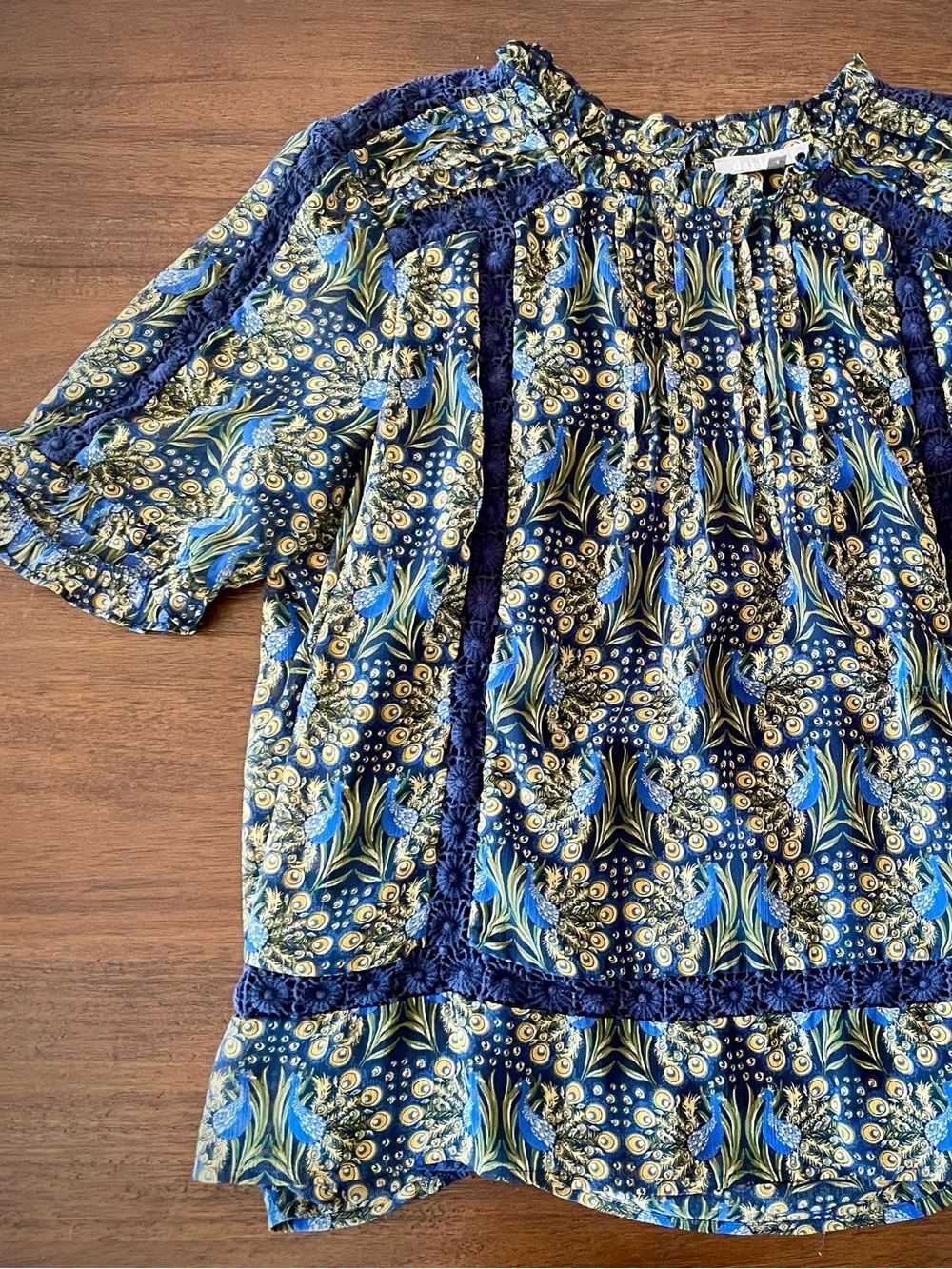 Daniel Rainn Navy Blue Floral/Peacock Blouse